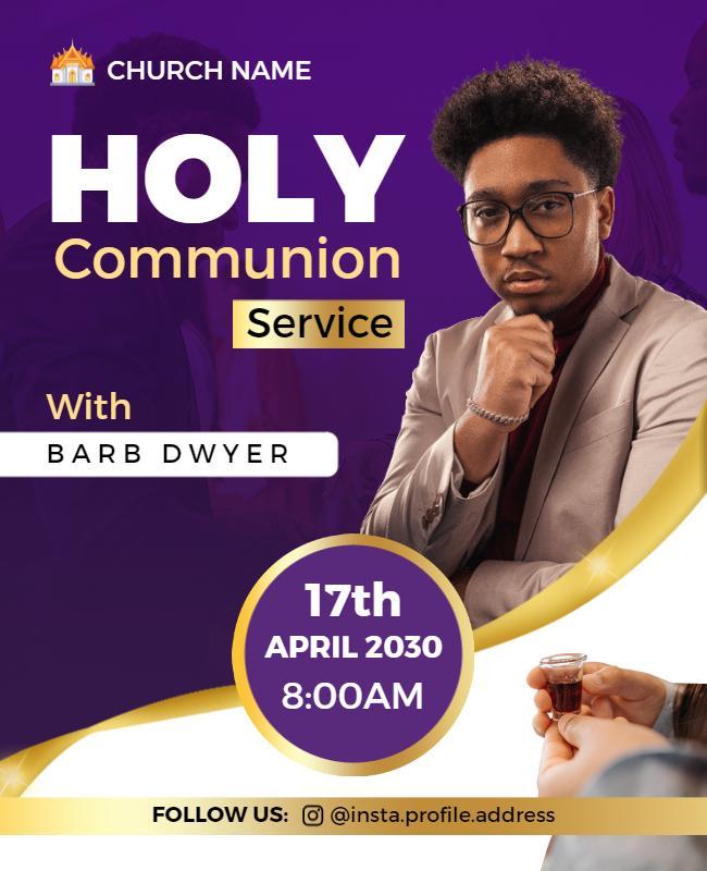 Holy Communion Service Church Event Flyer Template