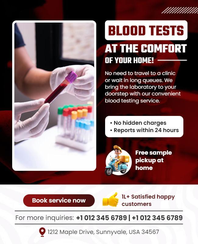 Home Blood Testing Service Flyer Template