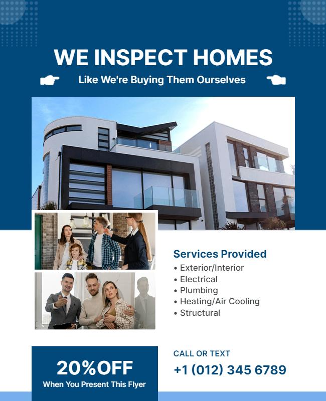 Home Inspection Service Promotion Flyer Template