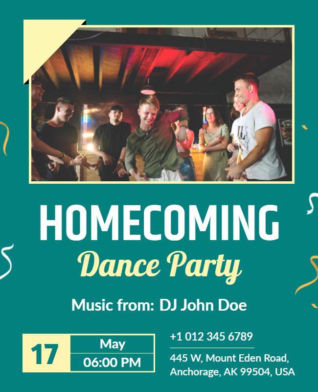 Homecoming Dance Celebration Event Flyer Template