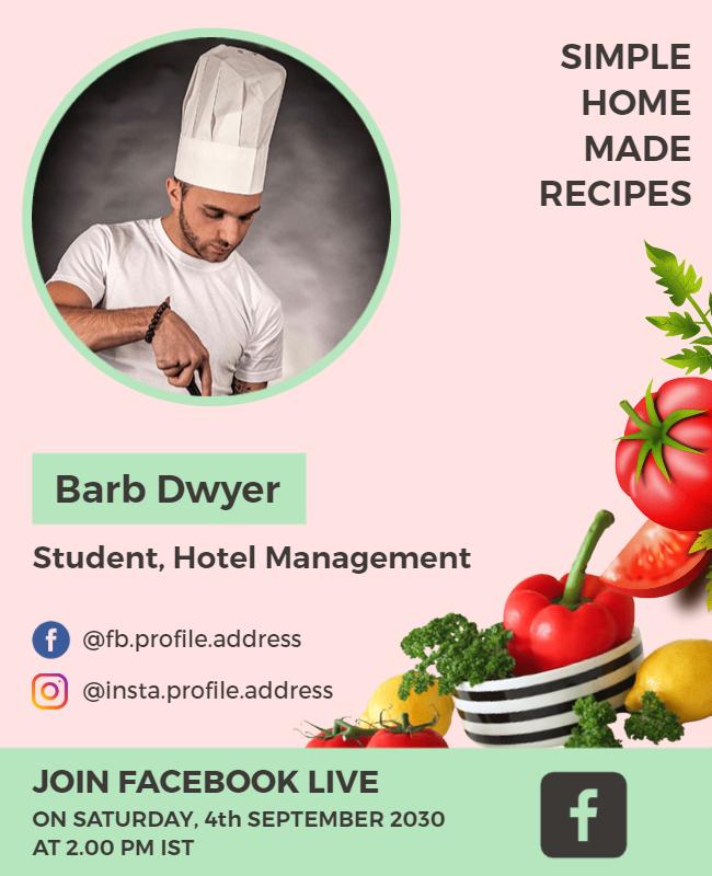 Homemade Cooking Recipes Live Event Flyer Template