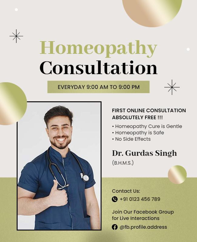 Homeopathy Consultation Service Flyer Template