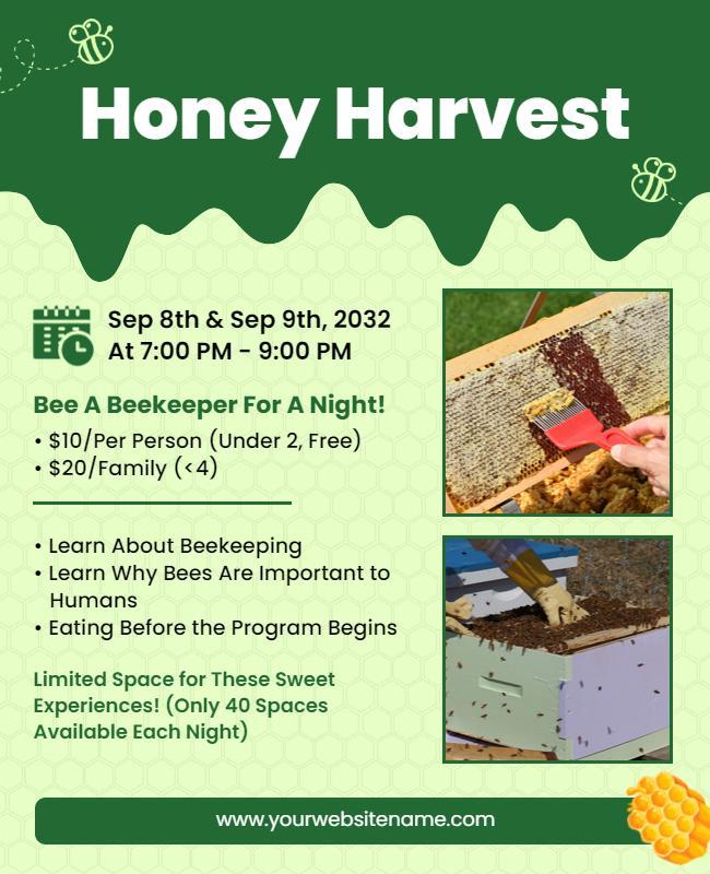 Honey Harvest Beekeeping Experience Flyer Template