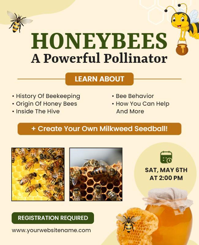 Honeybee Educational Workshop Flyer Template