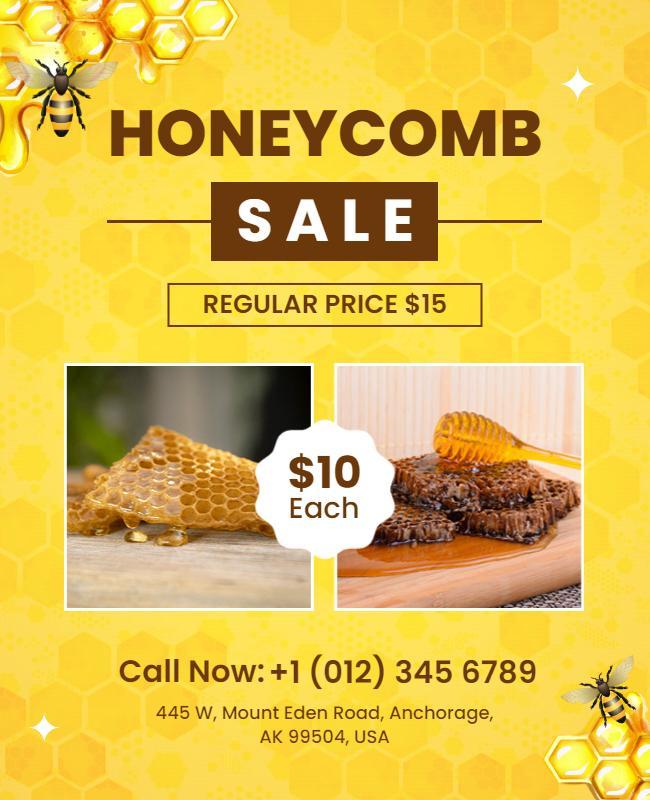 Honeycomb Sale Promotional Flyer Template