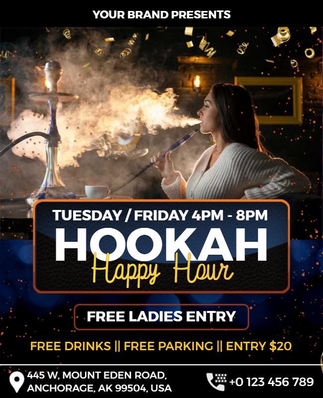 Hookah Bar Happy Hour Event Flyer Template