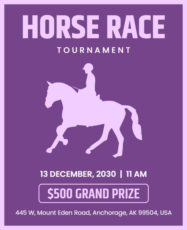 Horse Race Tournament Event Flyer Template