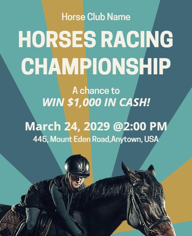 Horse Racing Championship Event Flyer Template