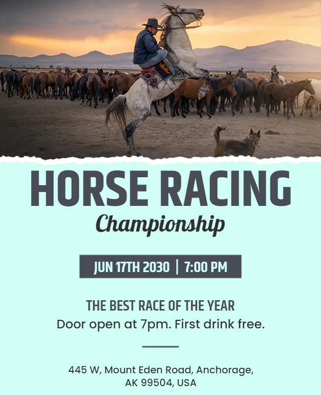 Horse Racing Championship Event Flyer Template