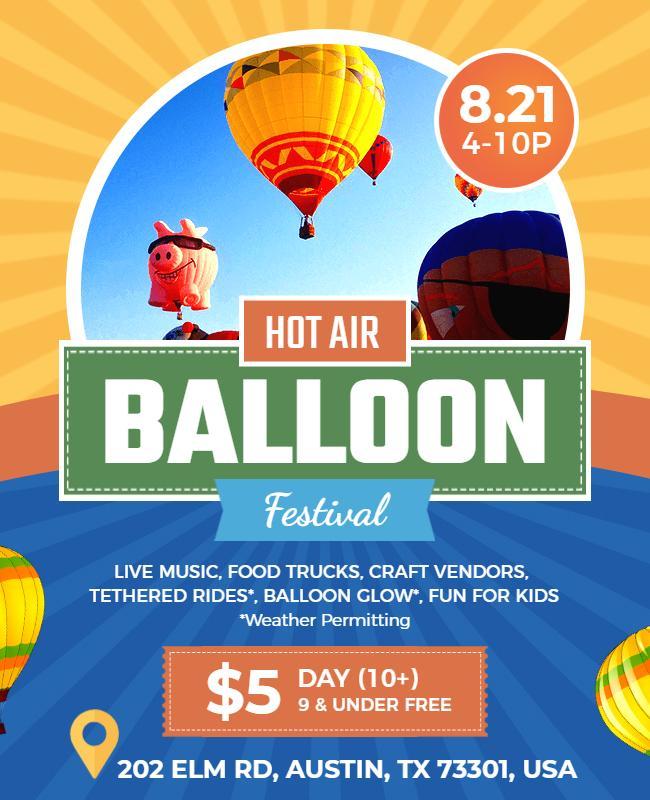 Hot Air Balloon Festival Event Flyer Template