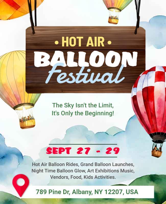 Hot Air Balloon Festival Event Flyer Template