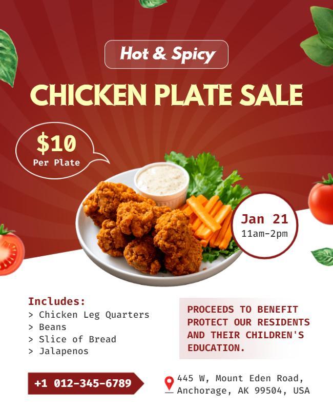 Hot and Spicy Chicken Plate Sale Flyer Template