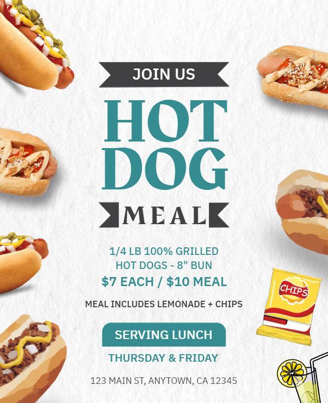 Hot Dog Lunch Special Promotion Flyer Template