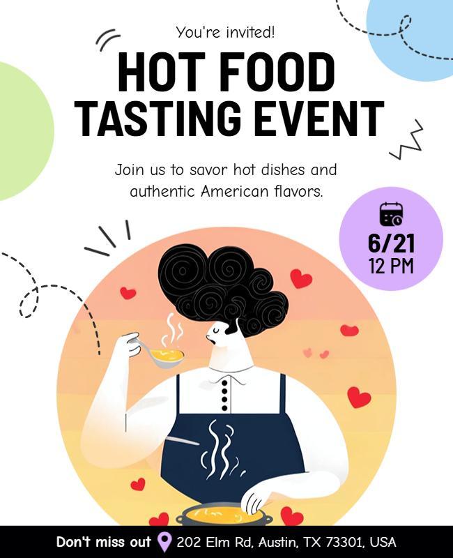 Hot Food Tasting Event Invitation Flyer Template