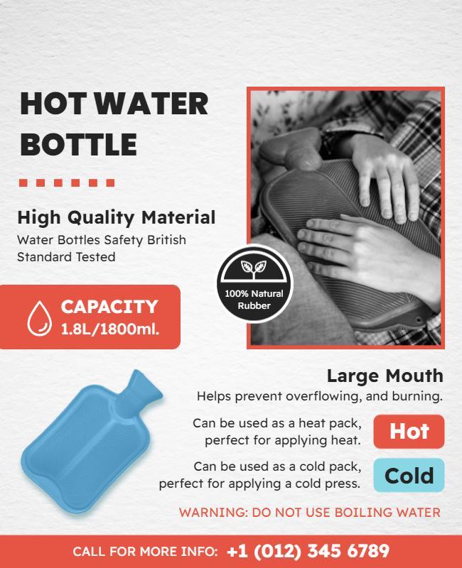 Hot Water Bottle Safety Information Flyer Template