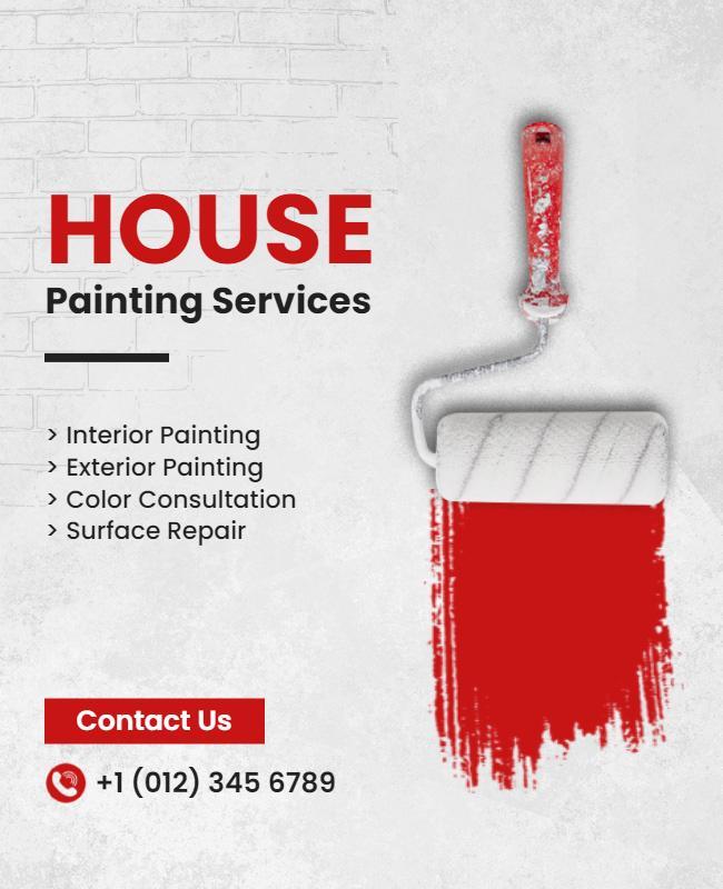 House Painting Services Advertisement Flyer Template