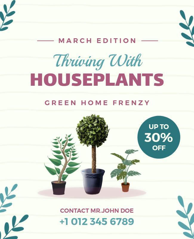 Houseplants Care Workshop Flyer Template