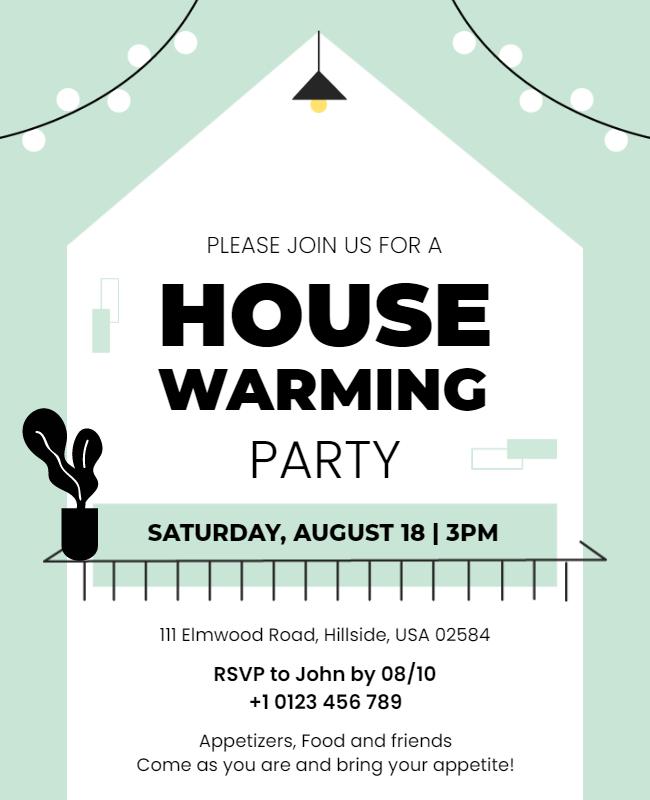 Housewarming Party Invitation Flyer Template