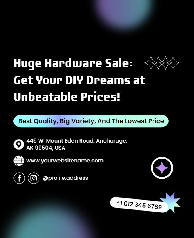 Huge Hardware Sale Event Flyer Template