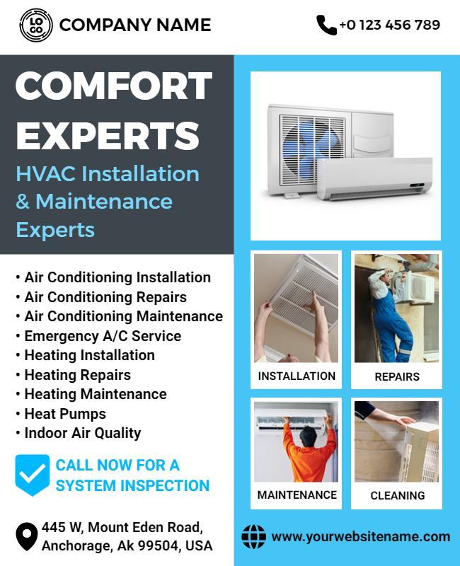 Hvac Installation and Maintenance Services Flyer Template