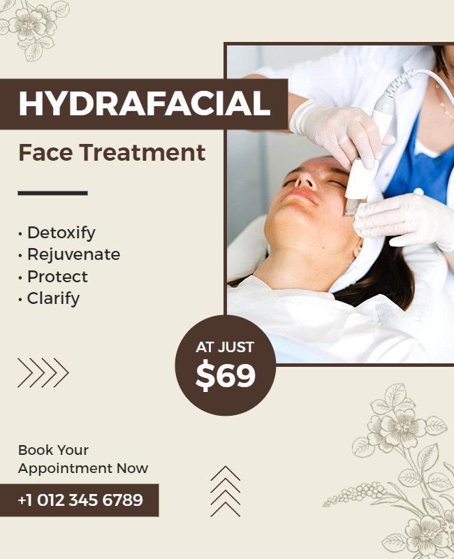 Hydrafacial Face Treatment Special Offer Flyer Template