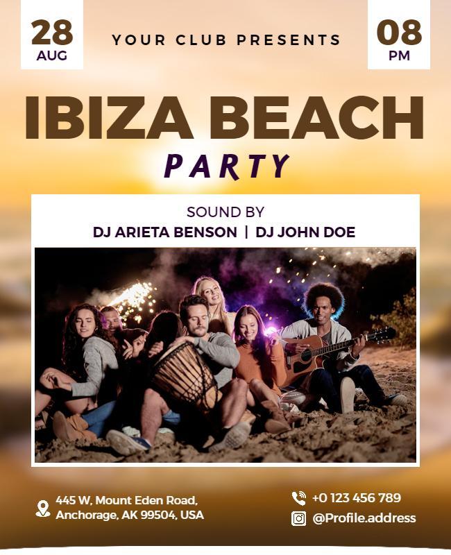 Ibiza Beach Music Party Flyer Template