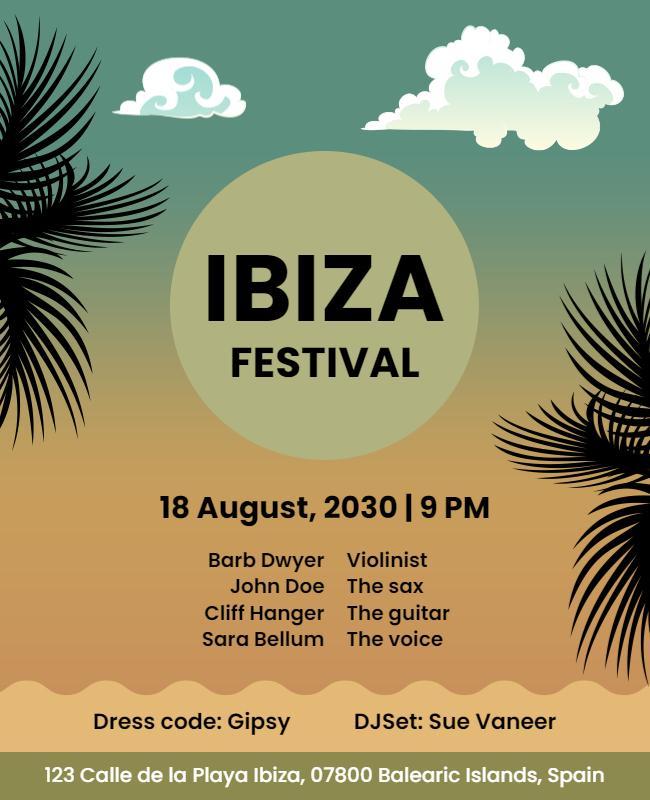 Ibiza Summer Festival Music Event Flyer Template