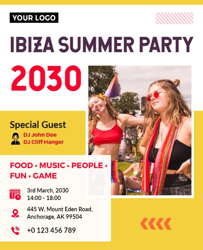 Ibiza Summer Party Celebration Flyer Template