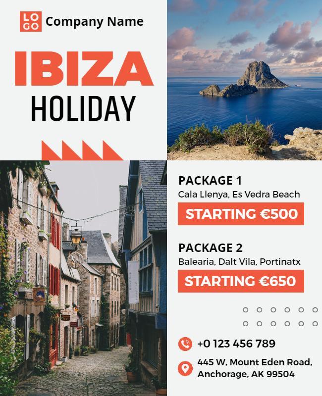 Ibiza Vacation Packages Promotional Flyer Template