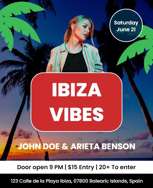 Ibiza Vibes Tropical Party Flyer Template