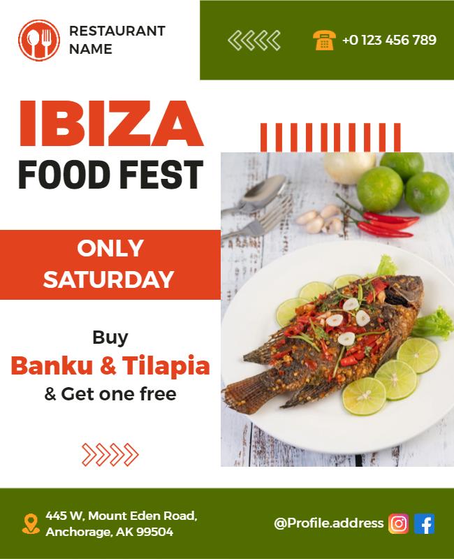 Ibiza Weekend Food Festival Flyer Template