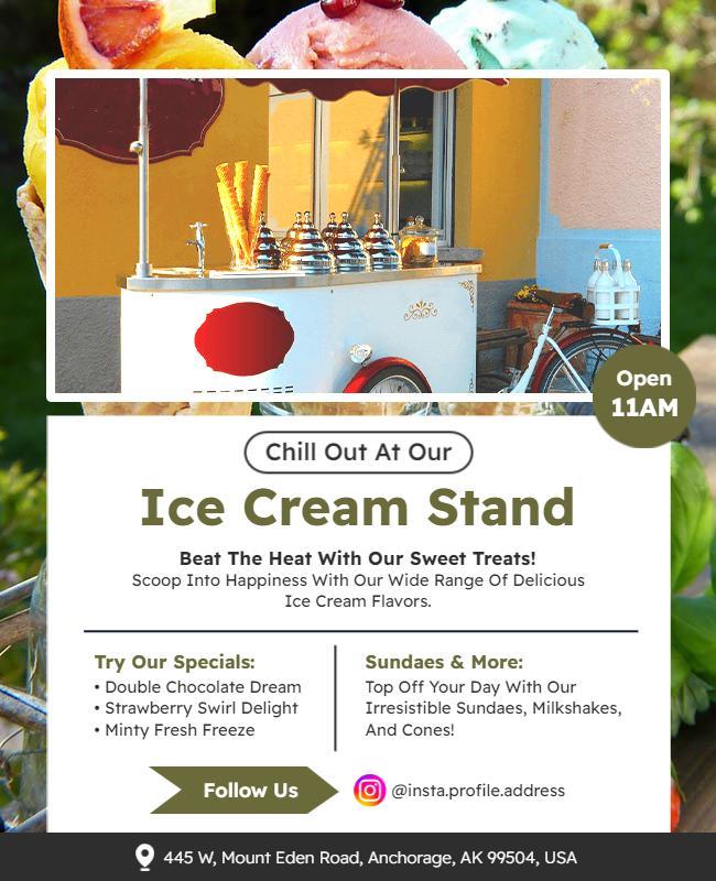 Ice Cream Stand Promotional Flyer Template