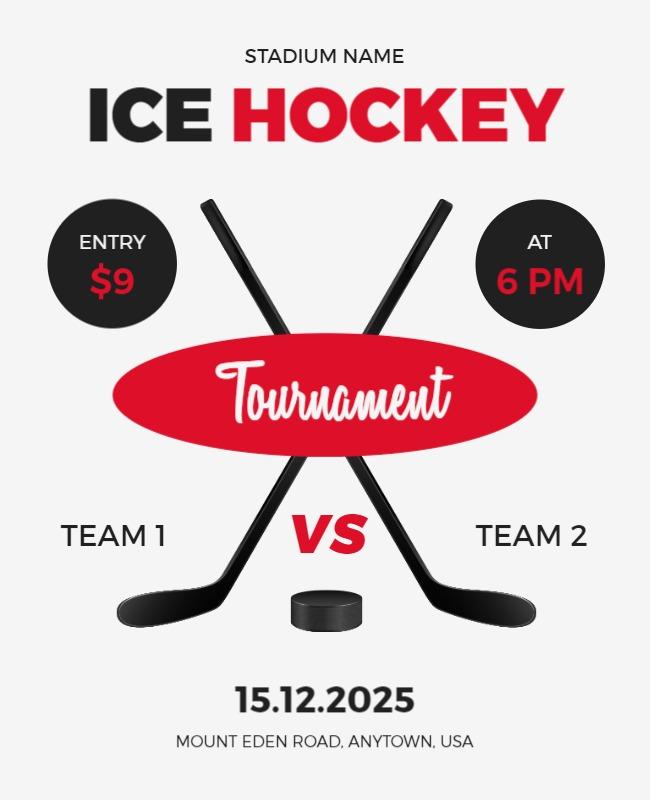 Ice Hockey Tournament Event Flyer Template