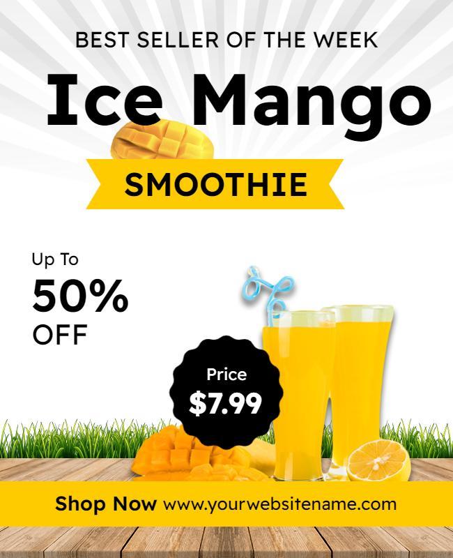 Ice Mango Smoothie Promotion Flyer Template