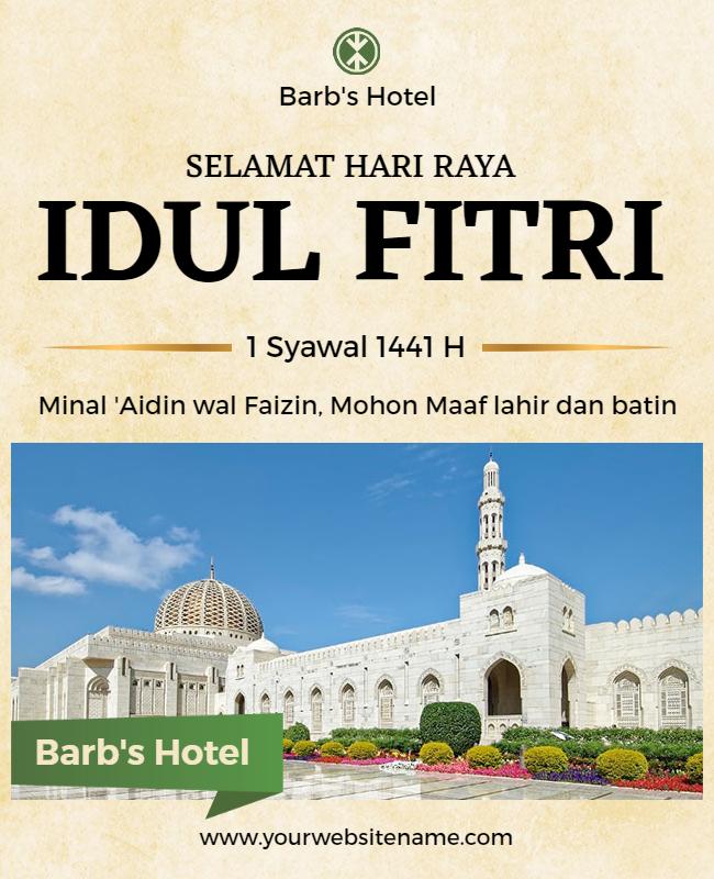 Idul Fitri Celebration Hotel Invitation Flyer Template