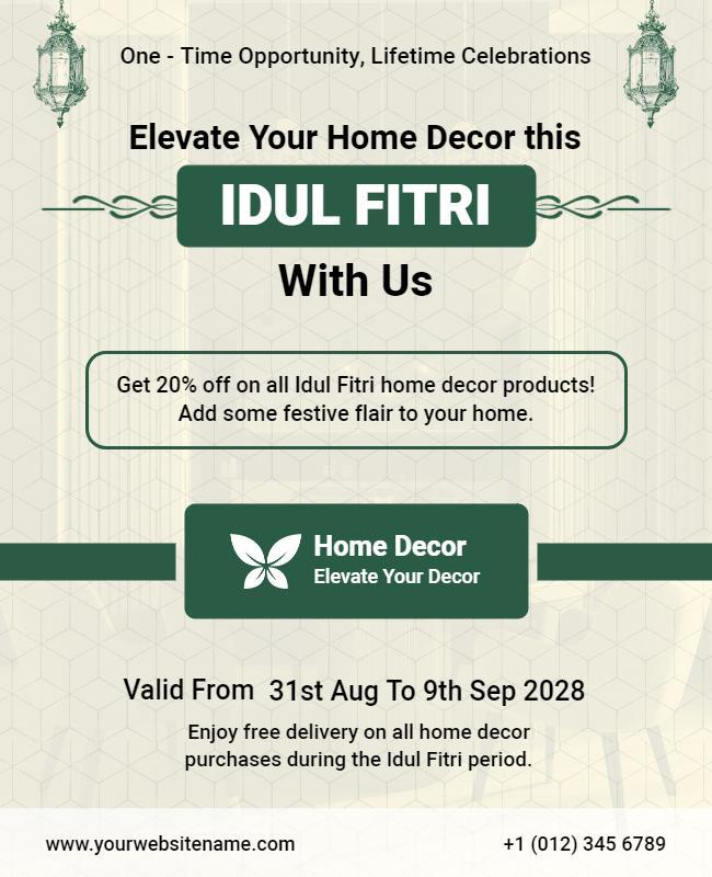 Idul Fitri Home Decor Promotion Flyer Template