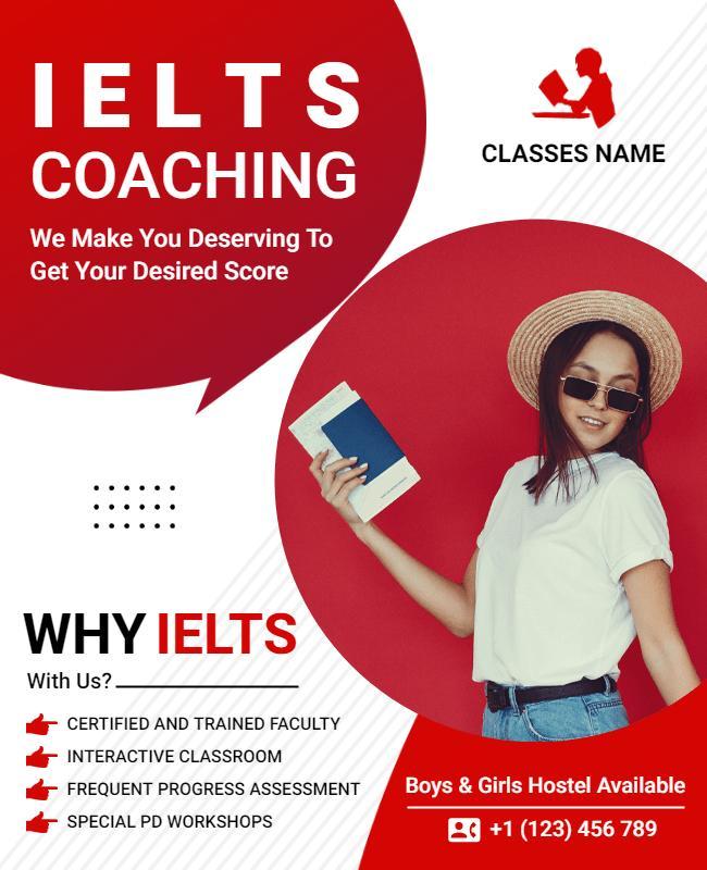 Ielts Preparation Coaching Promotional Flyer Template