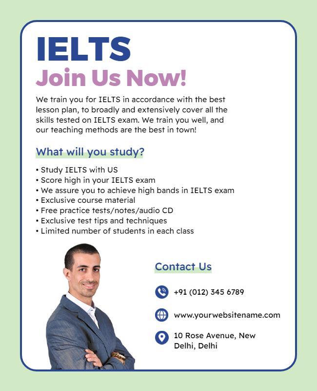 Ielts Preparation Course Promotion Flyer Template