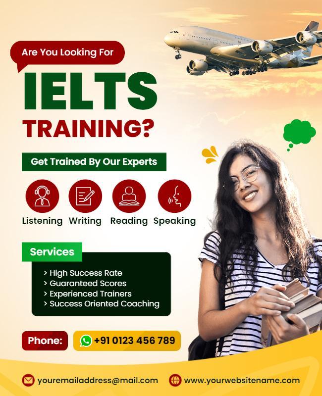 Ielts Preparation Course Promotional Flyer Template