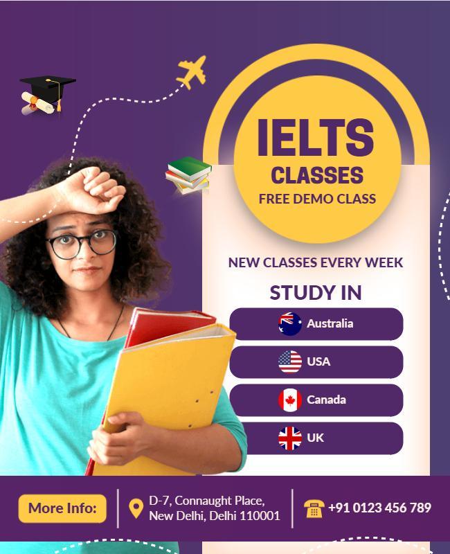 Ielts Preparation Course Promotional Flyer Template