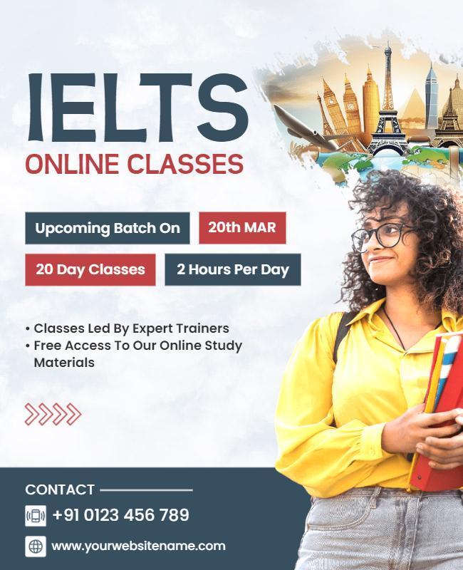 Ielts Preparation Online Classes Flyer Template