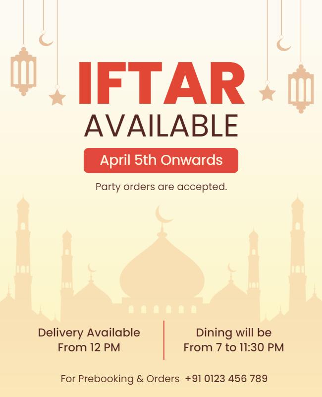 Iftar Dinner Announcement Flyer Template