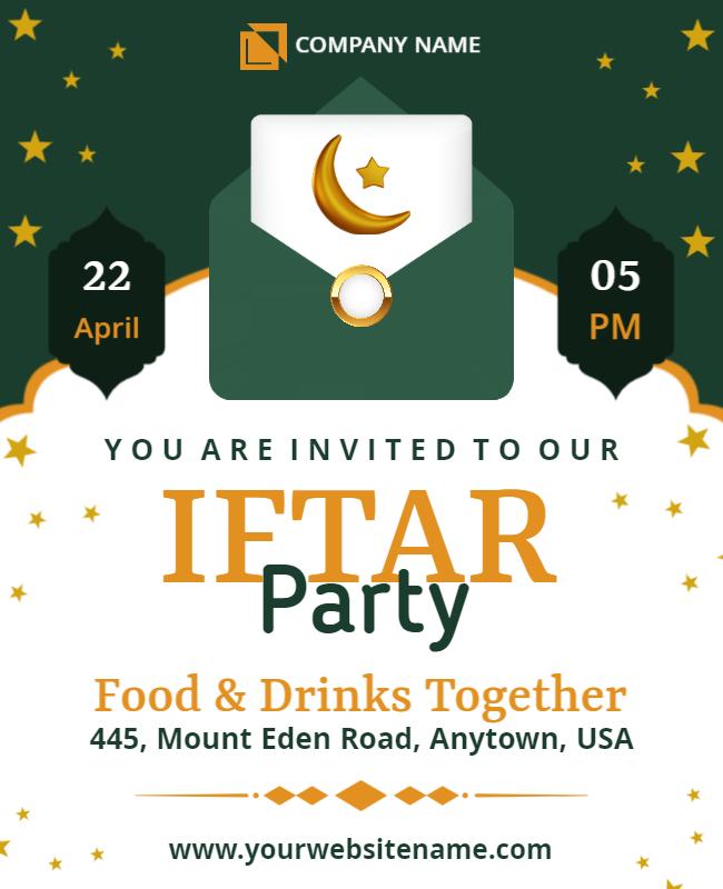 Iftar Invitation Party Flyer Template