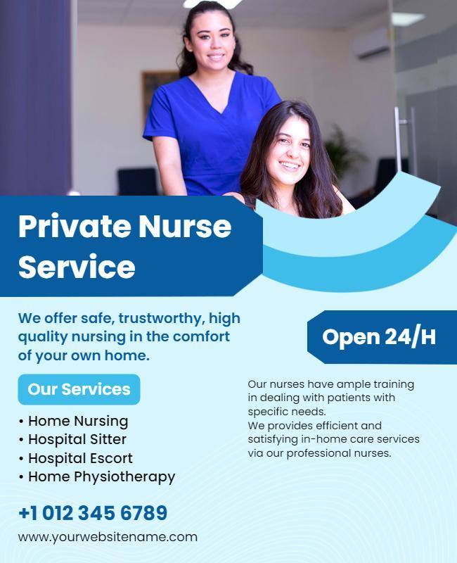 In Home Private Nurse Service Flyer Template