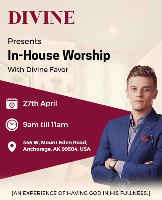 In House Worship Event Announcement Flyer Template