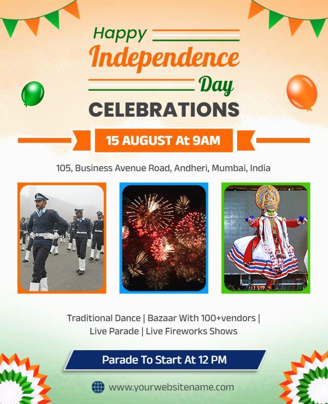 Independence Day Celebration Parade Flyer Template