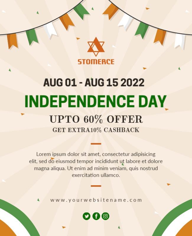 Independence Day Sale Promotion Flyer Template