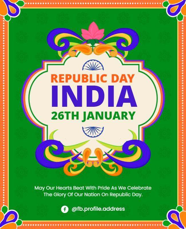 Indian Republic Day Celebration Flyer Template