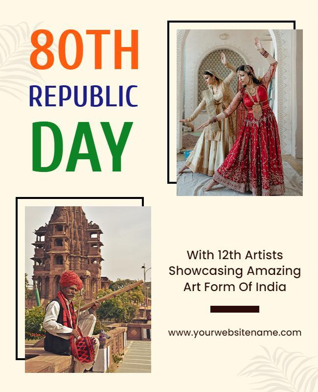 Indian Republic Day Cultural Celebration Flyer Template