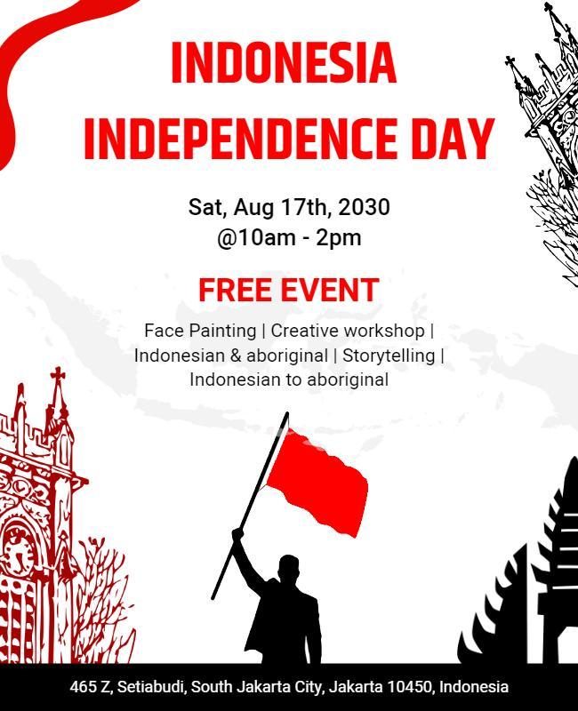 Indonesia Independence Day Celebration Flyer Template